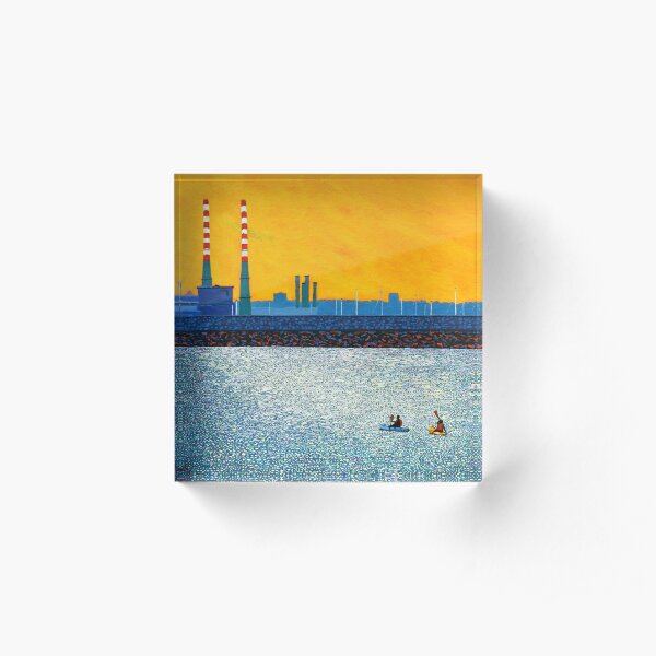 Poolbeg, Kayakers, Sunlight (Dublin, Ireland) Acrylic Block
