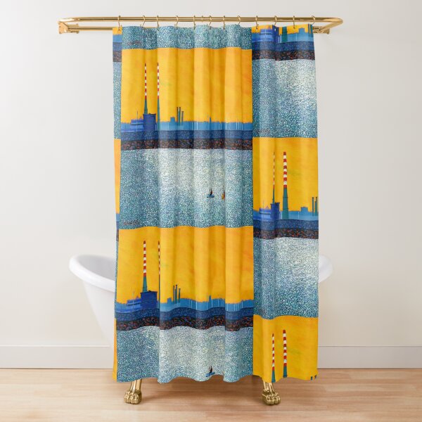Poolbeg, Kayakers, Sunlight (Dublin, Ireland) Shower Curtain