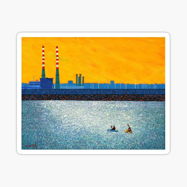 Poolbeg, Kayakers, Sunlight (Dublin, Ireland) Sticker