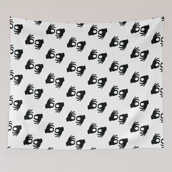 Item preview,  American Sign Language ASL Interpreter hands symbol in black.  designed and sold by ASLstyles.