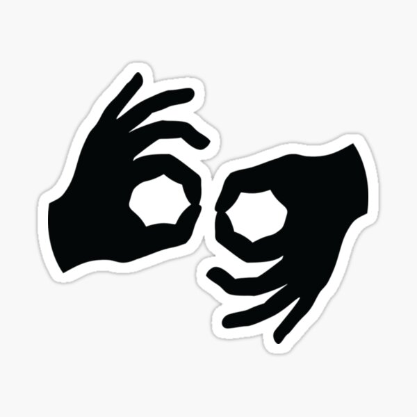 Item preview,  American Sign Language ASL Interpreter hands symbol in black.  designed and sold by ASLstyles.