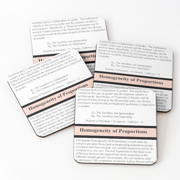 Item preview, Chi Square Tests: The StatisticsMatrix at Redbubble designed and sold by Mark Stansberry.