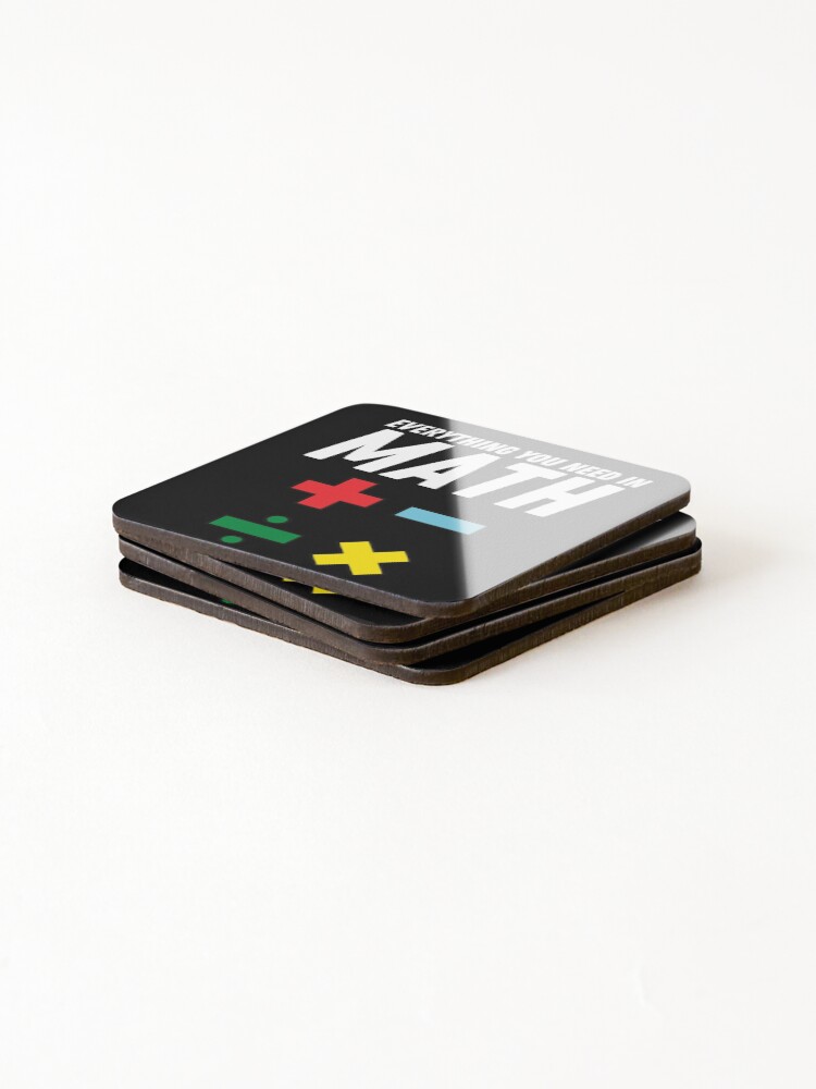 Thumbnail 4 of 5, Coasters (Set of 4), Funny Math quote Mathematic Teacher designed and sold by OneTimeEngineer.