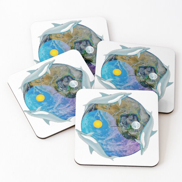 Item preview, Yin Yang Earth Symbol with dolphins designed and sold by Guyshka.