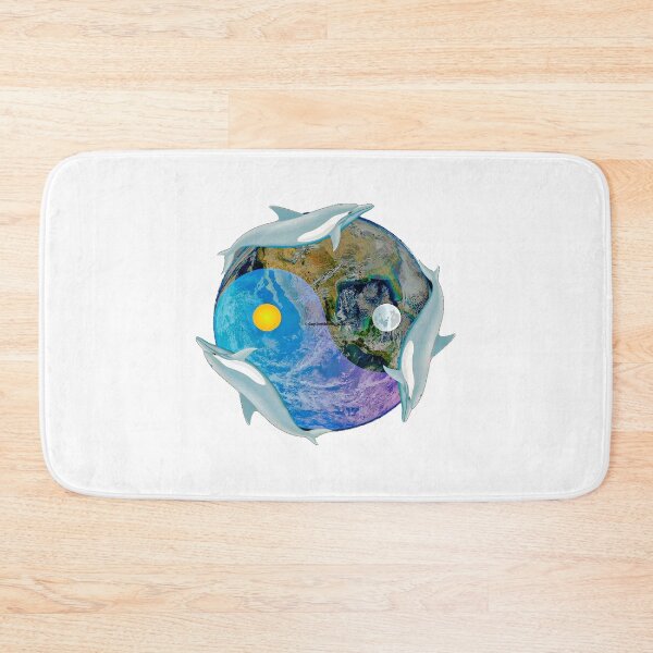 Item preview, Yin Yang Earth Symbol with dolphins designed and sold by Guyshka.