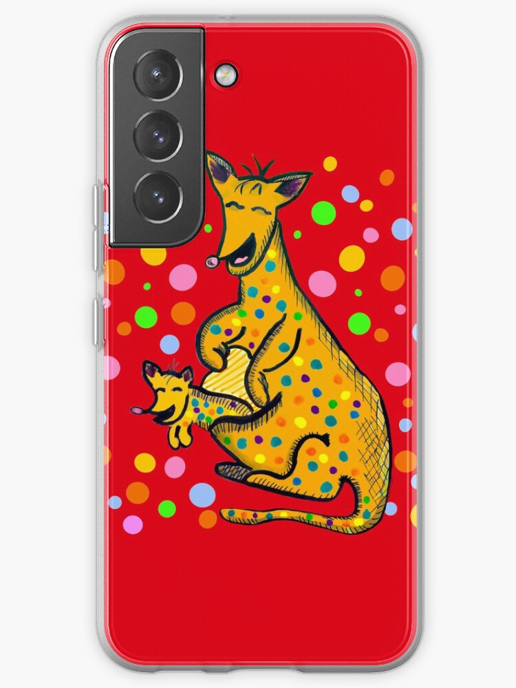 Thumbnail 1 of 4, Samsung Galaxy Phone Case, Kangaroo with Baby Laughing Yellow designed and sold by HappigalArt.