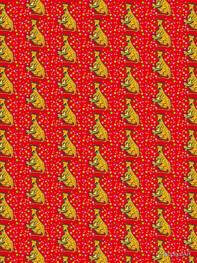 Kangaroo with Baby Laughing Yellow by HappigalArt