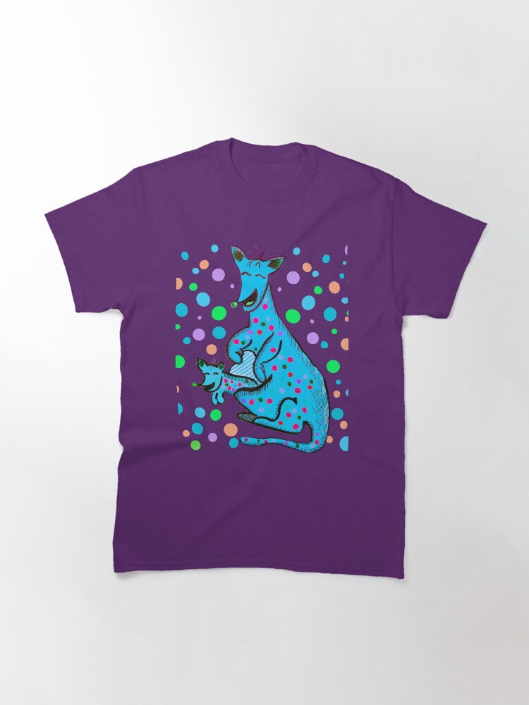 Alternate view of Kangaroo with Baby Laughing Aqua Classic T-Shirt