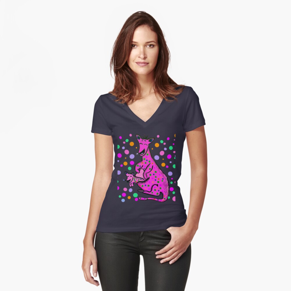 Item preview, Fitted V-Neck T-Shirt designed and sold by HappigalArt.