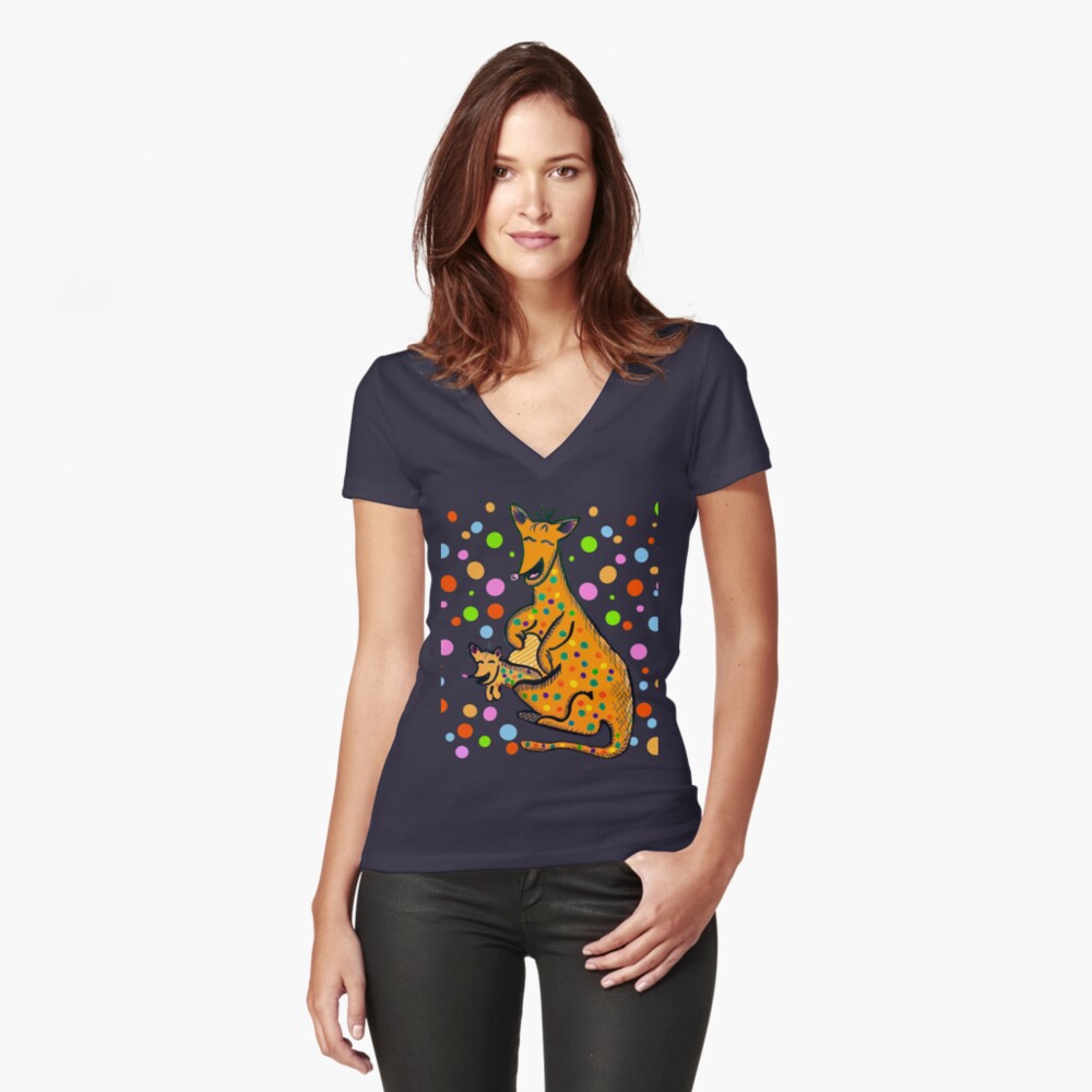 Item preview, Fitted V-Neck T-Shirt designed and sold by HappigalArt.