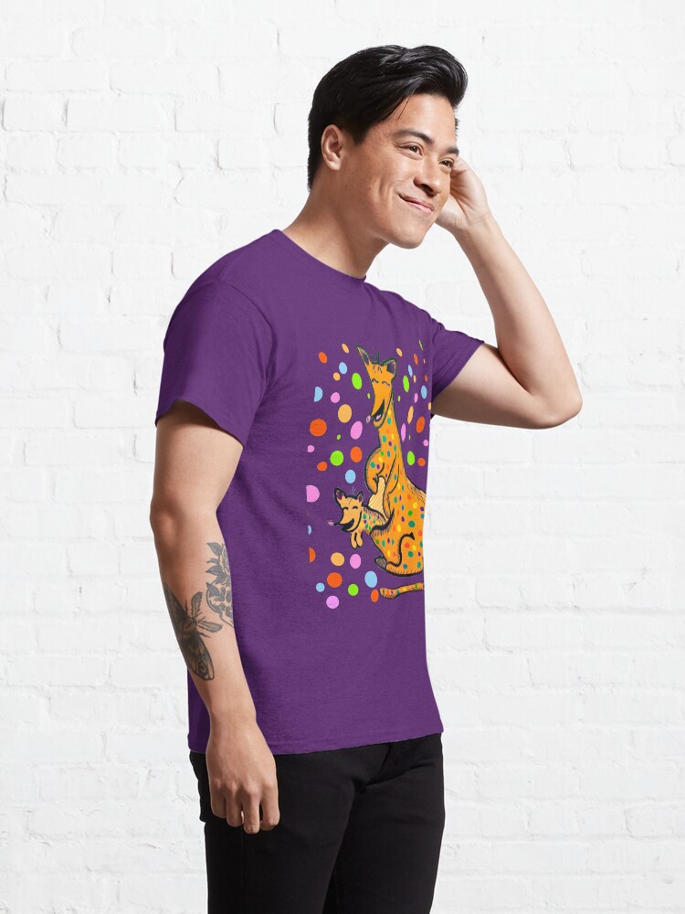 Thumbnail 5 of 7, Classic T-Shirt, Kangaroo with Baby Laughing Orange designed and sold by HappigalArt.