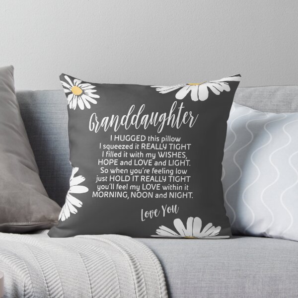 Granddaughter - Grey Granddaughter Pillow - Grey and white Granddaughter Throw Pillow