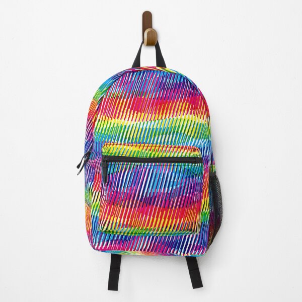 Item preview, Rainbow Wave Stripes (CMY Interrupting Stripes Plot) designed and sold by RunStopRestore.