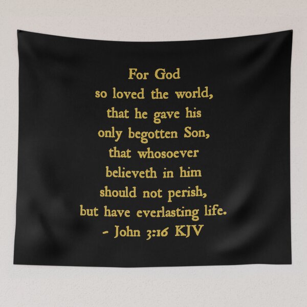 Item preview, John 3:16 KJV - Gold Antique Text designed and sold by VerShirts.