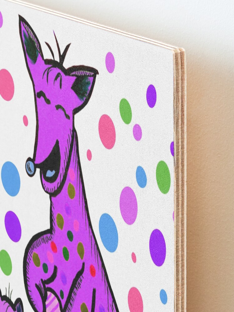 Alternate view of Kangaroo with Baby Laughing Purple Mounted Print
