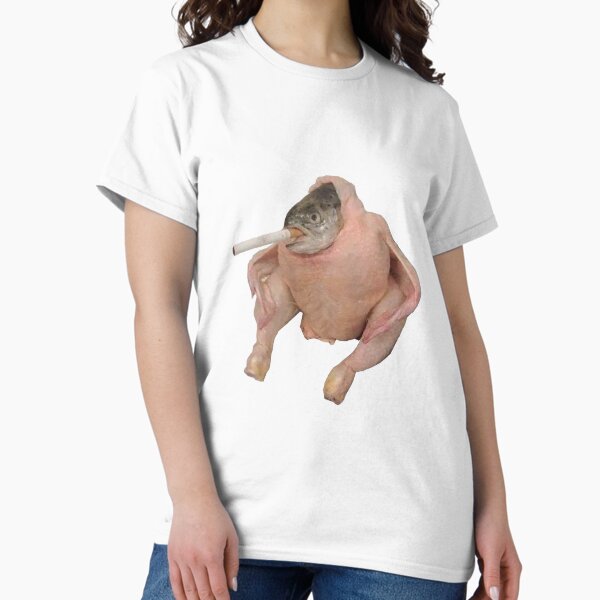Vista previa del artículo con la obra «Un pescado humeante dentro de un pollo.», diseñado y vendido por jeforce.