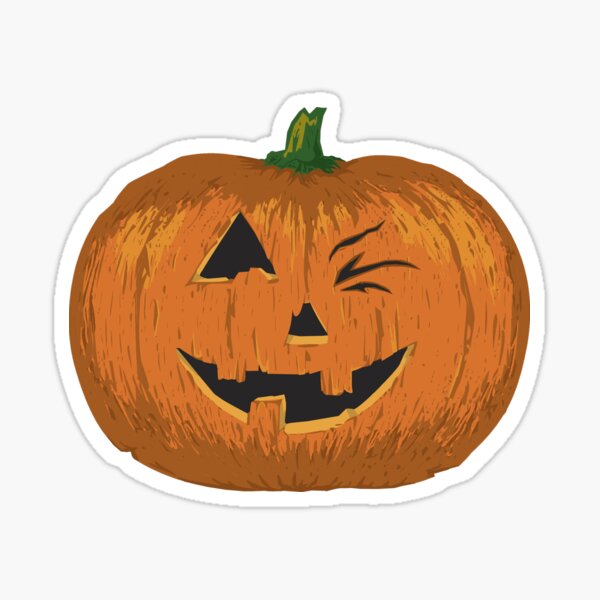 Item preview, Winking Jack-O'-Lantern Cute Pumpkin Face designed and sold by Crow and Monkey.