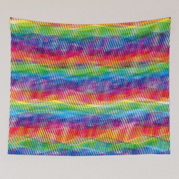 Item preview, Rainbow Wave Stripes (CMY Interrupting Stripes Plot) designed and sold by RunStopRestore.