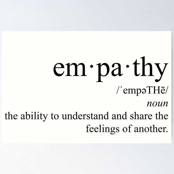 Empathy Definition Sympathy Sensibility Self Love Kind Empathetic | Poster