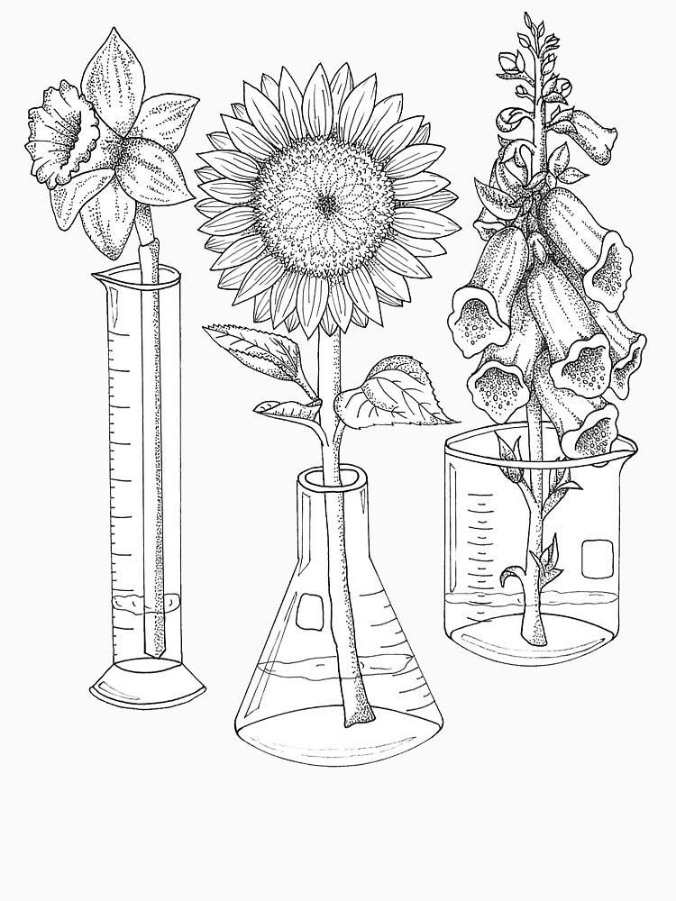 Thumbnail 7 of 7, Classic T-Shirt, Flowers and Lab Glassware designed and sold by julierorrer.