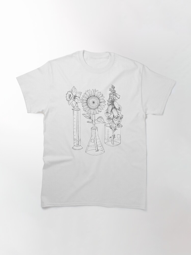 Thumbnail 3 of 7, Classic T-Shirt, Flowers and Lab Glassware designed and sold by julierorrer.