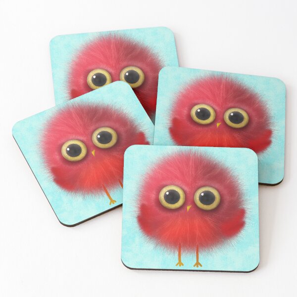 Item preview, Cute Red Fuzzy Bird designed and sold by Stephanie McRae.