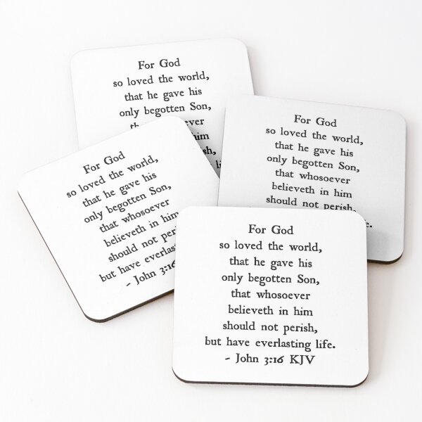 Item preview, John 3:16 KJV - Black Antique Text designed and sold by VerShirts.