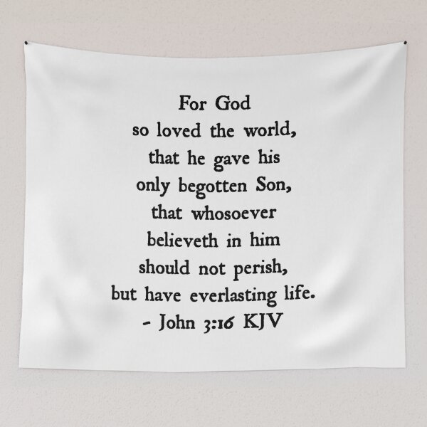 Item preview, John 3:16 KJV - Black Antique Text designed and sold by VerShirts.