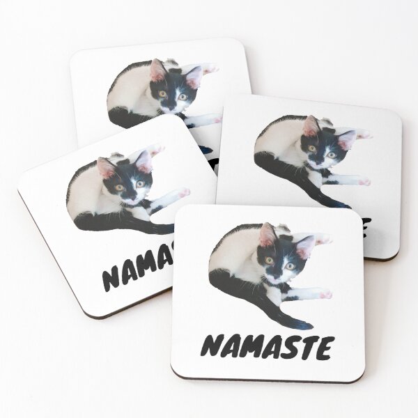 Item preview, Mia Cute Cat Kitten Yoga Position Namaste Black Large designed and sold by MiaMioMeo.