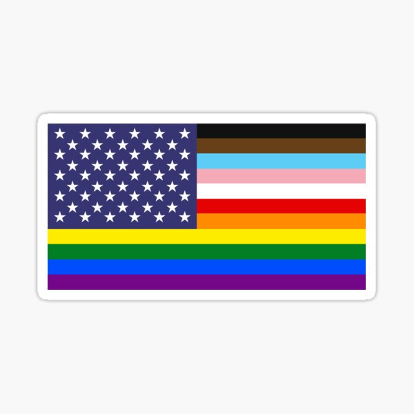 Vista previa del artículo con la obra «Bandera estadounidense All Pride, bandera SJW contra el racismo, Estados Unidos para todos», diseñado y vendido por Noahlaz.