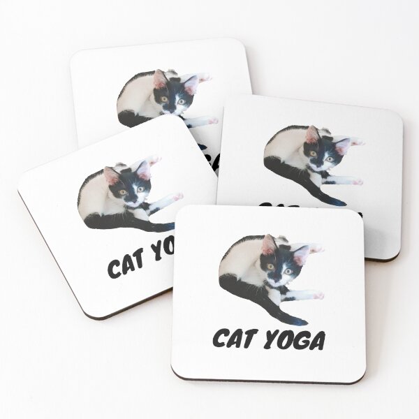Item preview, Mia Cute Cat Kitten Yoga Position Namaste Black Large designed and sold by MiaMioMeo.