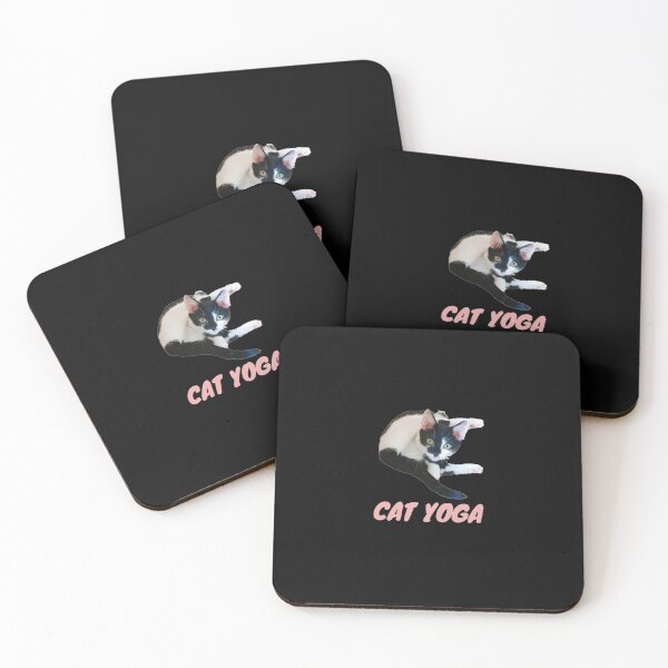 Item preview, Mia Cute Cat Kitten Yoga Position Namaste Pink Large designed and sold by MiaMioMeo.