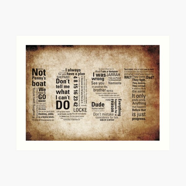 LOST Quotes // Classic Drama Tv Show, Sci-Fi, Geek Art Print