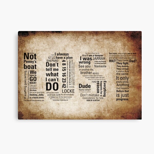 LOST Quotes // Classic Drama Tv Show, Sci-Fi, Geek Canvas Print