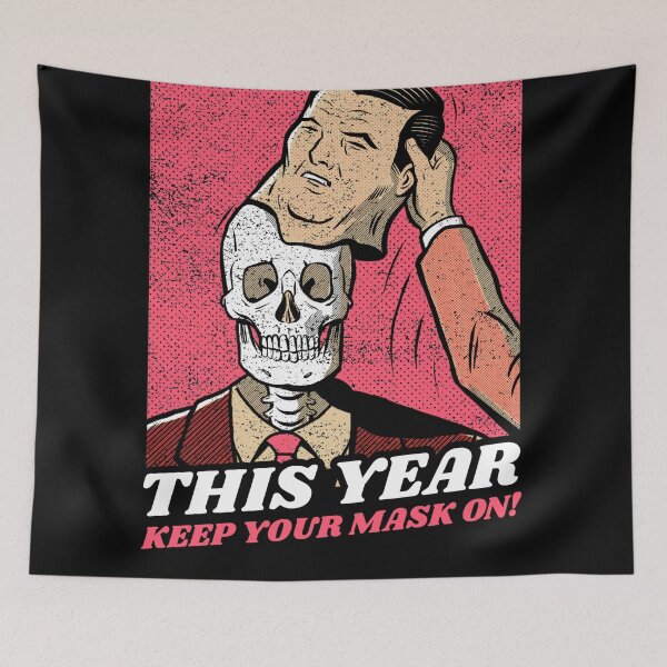 Item preview, Keep your mask on - Halloween skeleton design designed and sold by Giacob.