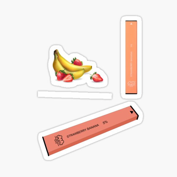 Strawberry Banana Puff Bar Pack Sticker