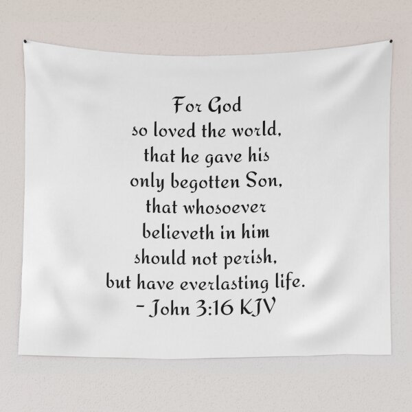 Item preview, John 3:16 KJV - Black Modern Text designed and sold by VerShirts.