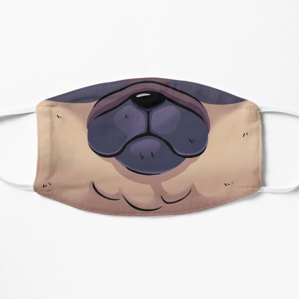 Pug Dog Mask // Funny Mouth, Puppy, Sad Doggo Flat Mask