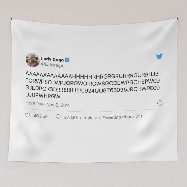 Item preview, Lady Gaga Tweet Tapestry designed and sold by lindsayxo.