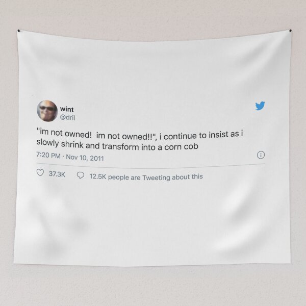 Item preview, Dril Corn Cob Tweet Tapestry designed and sold by lindsayxo.