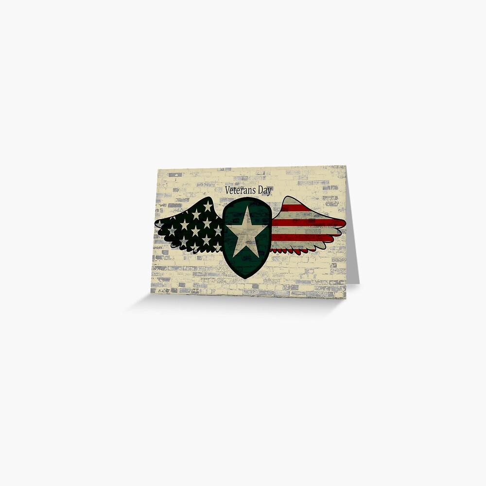 "Veterans Day Wings shape American Flag" Greeting Card for Sale by