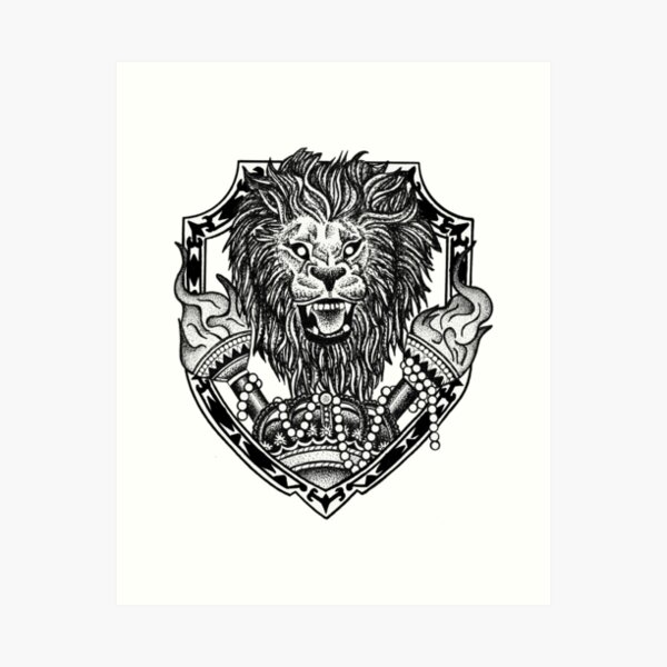 Lion Tattoo Art Prints for Sale | Redbubble