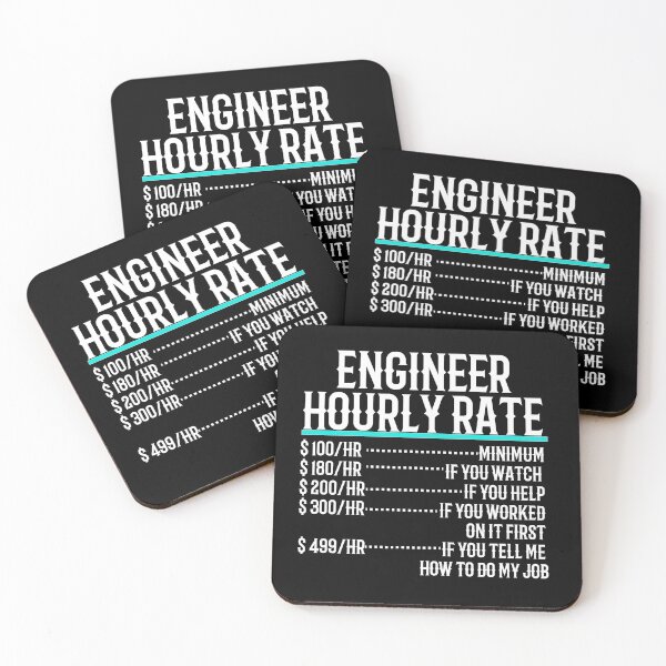 Item preview, Engineer Hourly Rate designed and sold by TeesYouWant.