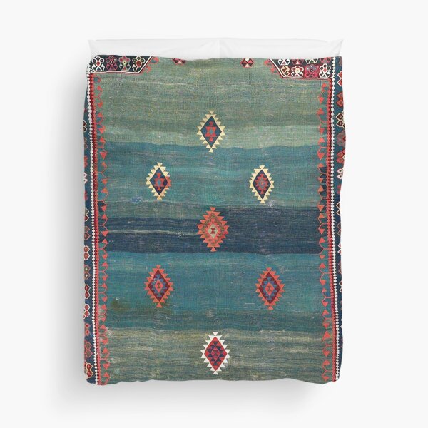 Sivas Antique Turkish Niche Kilim Print Duvet Cover