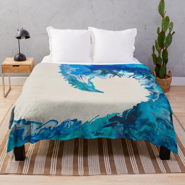 Item preview, Blue Ocean Wave Abstract Fluid Art Painting designed and sold by CrystalCoast.