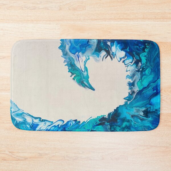 Item preview, Blue Ocean Wave Abstract Fluid Art Painting designed and sold by CrystalCoast.
