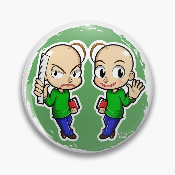 Baldis Basics Pins And Buttons Redbubble - roblox granny baldi basic easter egg badge