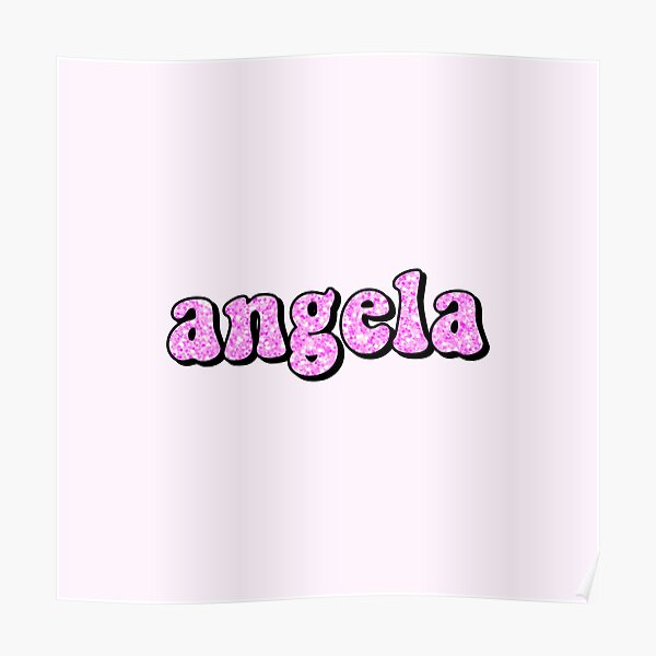 Aesthetic Hot Pink Glitter Angela Name Poster By Star10008 Redbubble