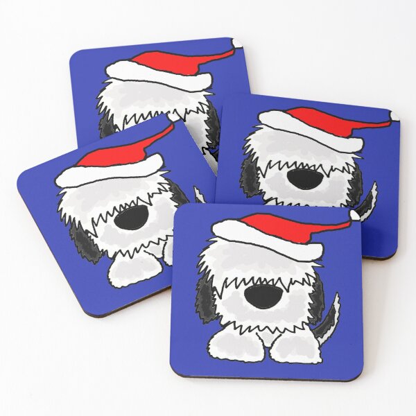 Item preview, Funny Cool Old English Sheepdog with Santa Hat Christmas designed and sold by Nature's Fancy.