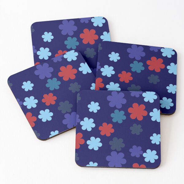Item preview, Navy Floral Polka Pattern designed and sold by Mehwish.